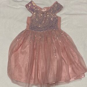 Cat & Jack Short Sleeve Tulle Sequin Pink Sparkle Dress for Girls
